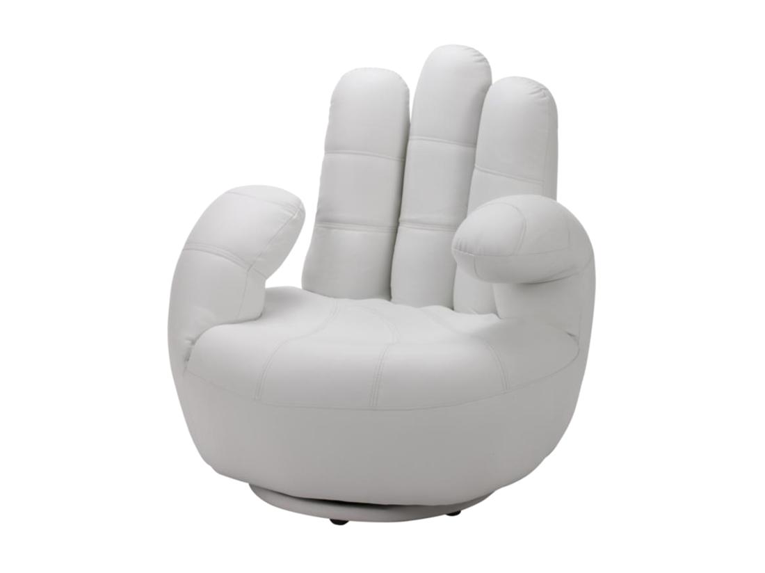 Vente Unique Fauteuil Main Pivotant CATCHY En Simili - Blanc