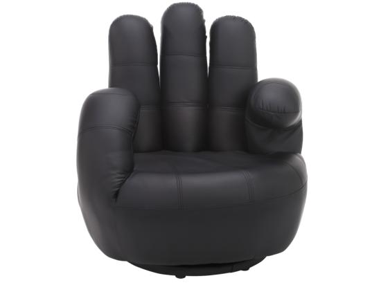 Vente Unique Fauteuil Main Pivotant CATCHY En Simili - Noir