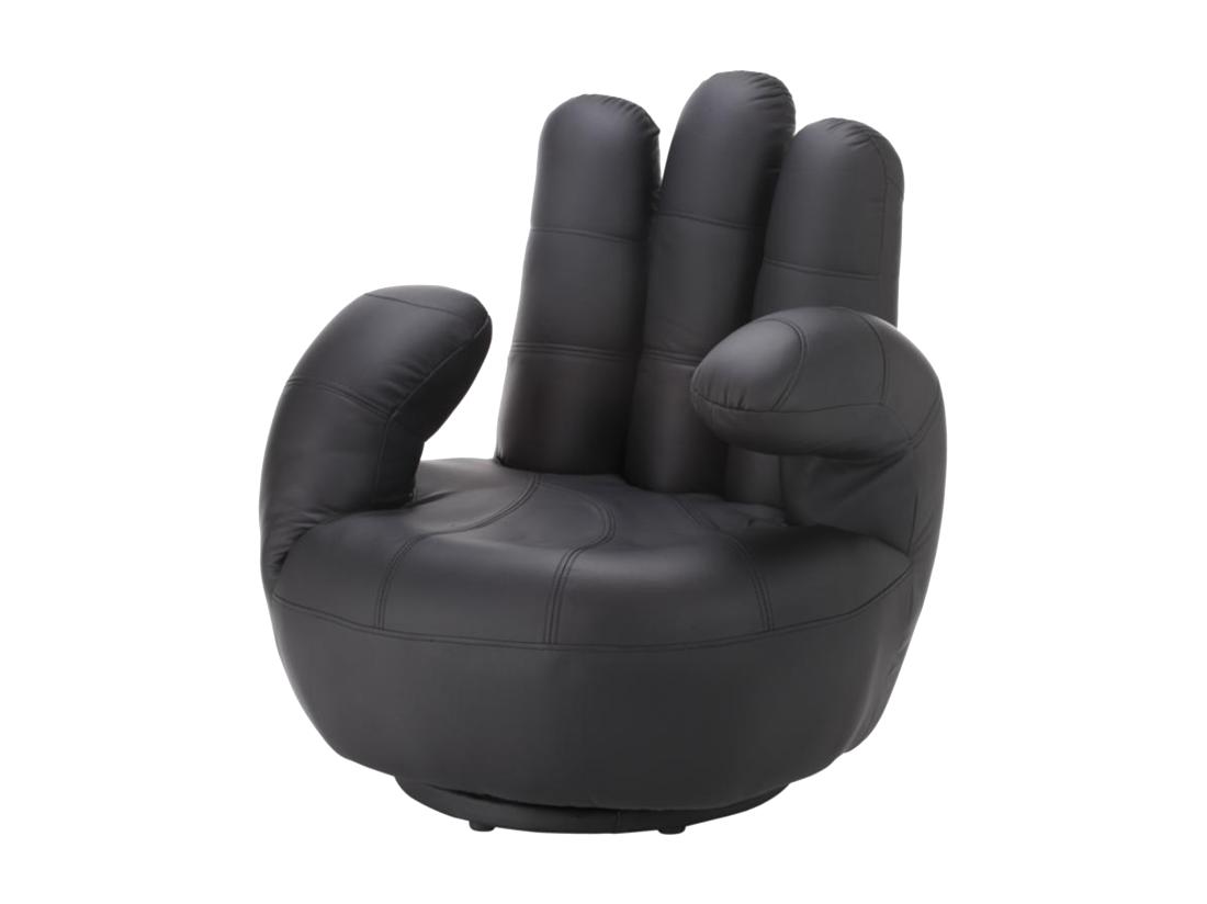 Vente Unique Fauteuil Main Pivotant CATCHY En Simili - Noir