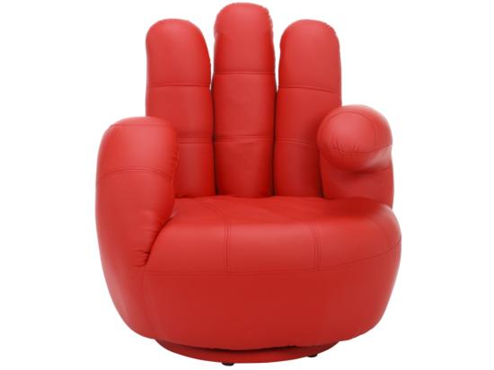 Vente Unique Fauteuil Main Pivotant CATCHY En Simili - Rouge