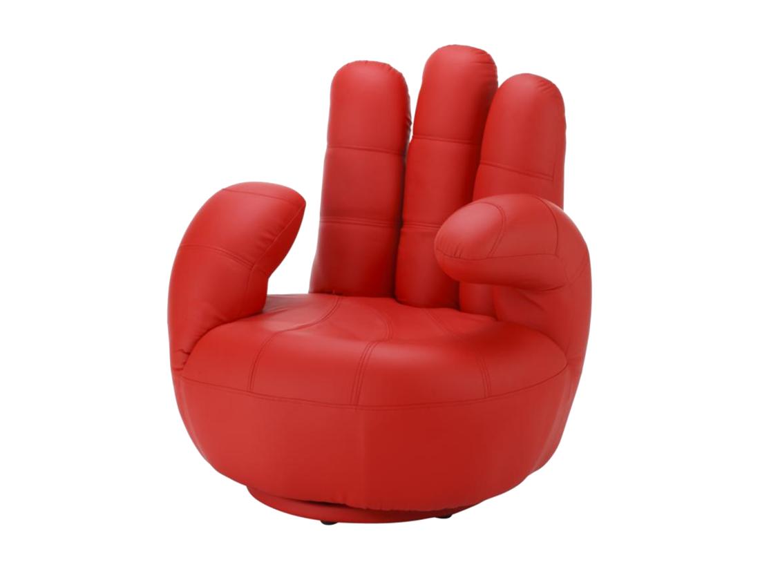 Vente Unique Fauteuil Main Pivotant CATCHY En Simili - Rouge