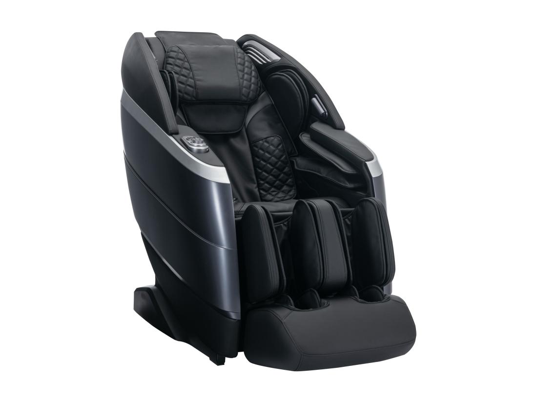 Vente Unique Fauteuil Massant En Simili - Commande Vocale - Système Zéro Gravité - Noir - ULAP