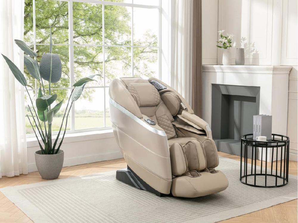 vente unique Fauteuil massant en simili - Commande vocale - Système zéro gravité - Beige - ULAP