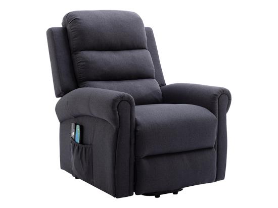 Vente Unique Fauteuil Massant En Tissu Avec Releveur électrique - Gris Anthracite - LOVARI
