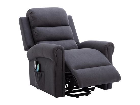 Vente Unique Fauteuil Massant En Tissu Avec Releveur électrique - Gris Anthracite - LOVARI