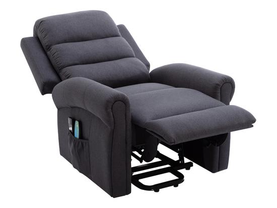 Vente Unique Fauteuil Massant En Tissu Avec Releveur électrique - Gris Anthracite - LOVARI