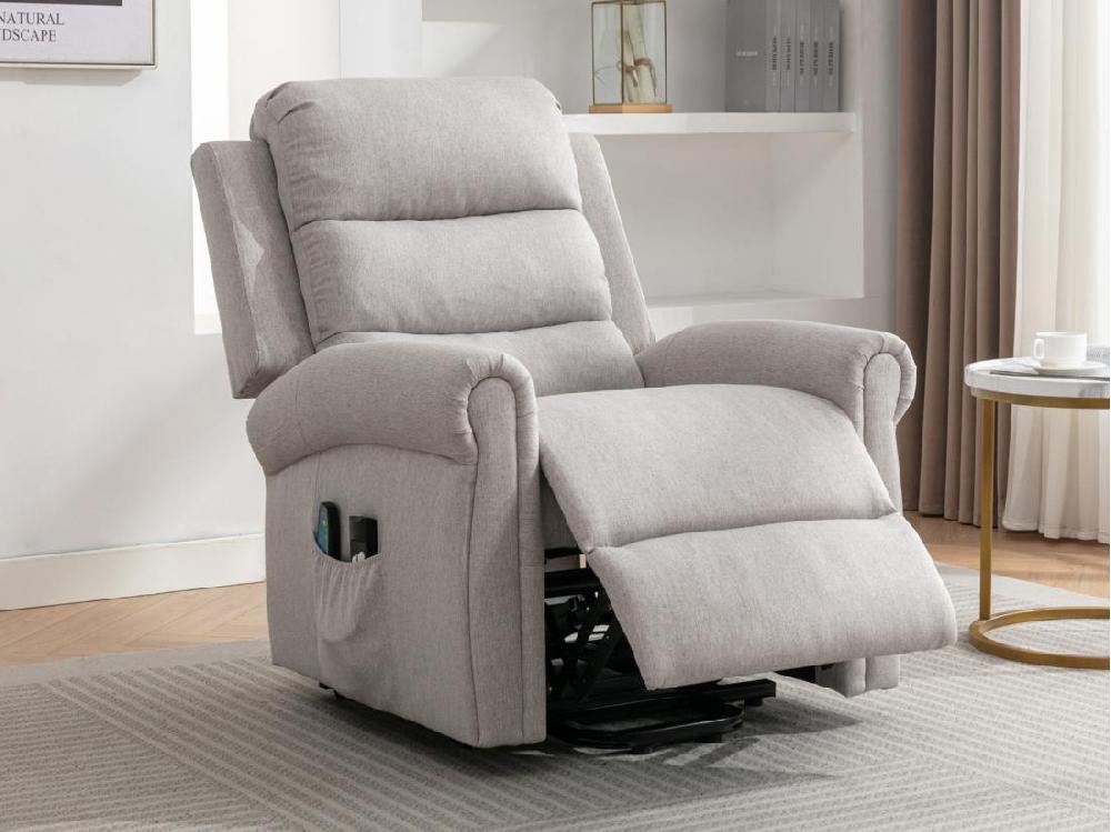 Vente Unique Fauteuil Massant En Tissu Avec Releveur électrique - Beige - LOVARI