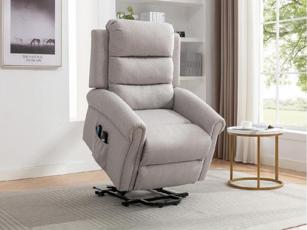 Vente Unique Fauteuil Massant En Tissu Avec Releveur électrique - Beige - LOVARI