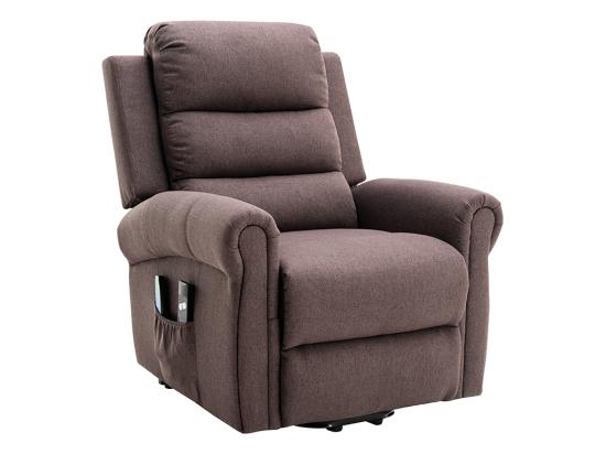 Vente Unique Fauteuil Massant En Tissu Avec Releveur électrique - Marron - LOVARI