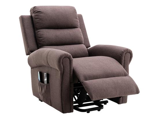 Vente Unique Fauteuil Massant En Tissu Avec Releveur électrique - Marron - LOVARI