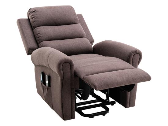 Vente Unique Fauteuil Massant En Tissu Avec Releveur électrique - Marron - LOVARI