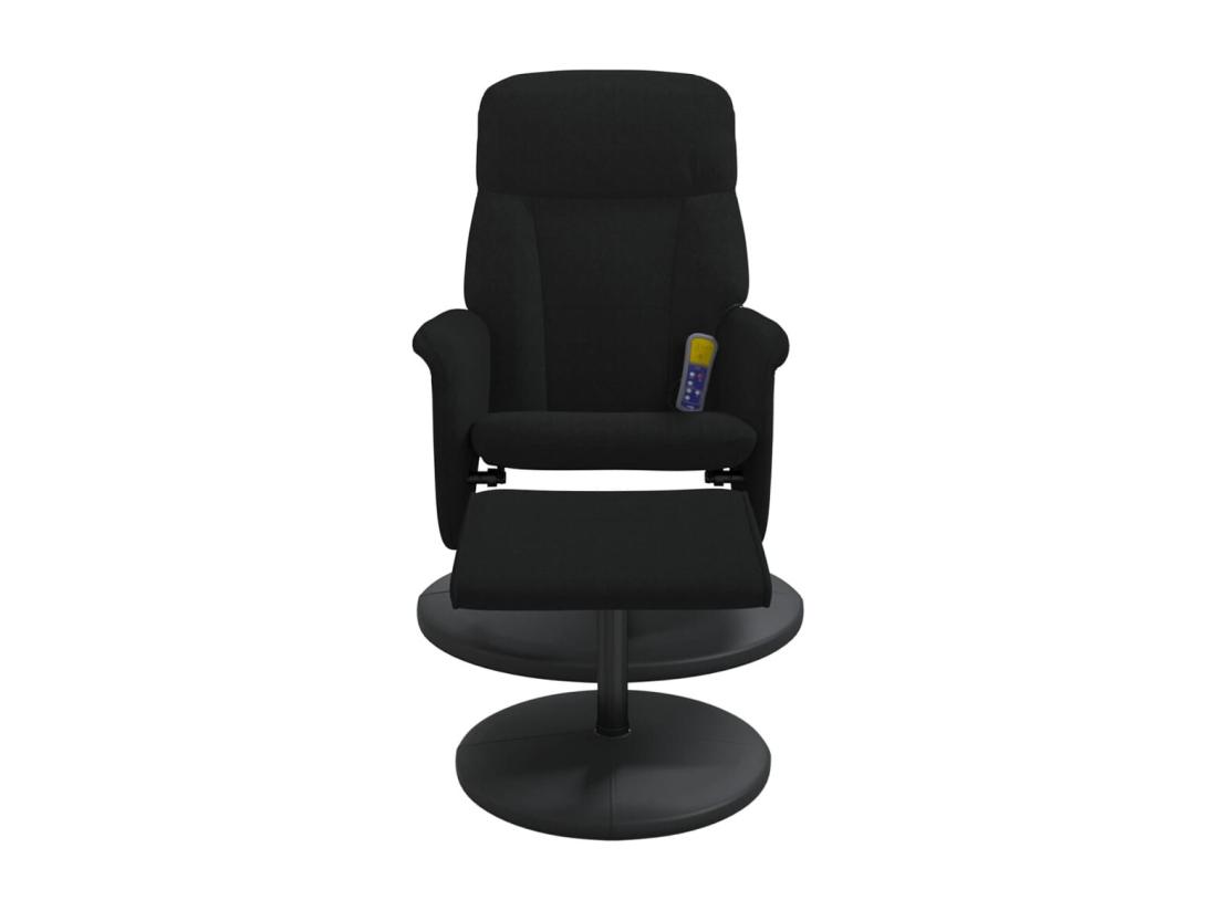 Vente Unique Fauteuil Massant Inclinable Avec Repose-pied Noir Velours