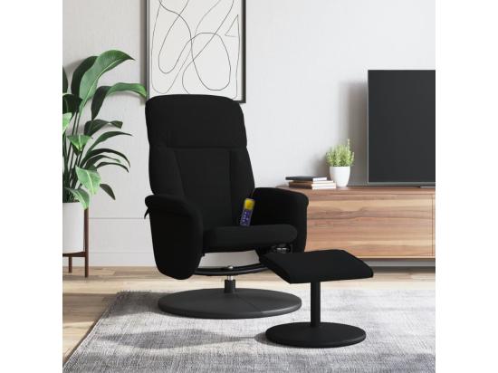 Vente Unique Fauteuil Massant Inclinable Avec Repose-pied Noir Velours