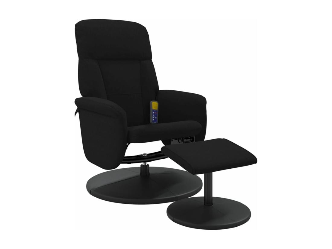 vente unique Fauteuil massant inclinable avec repose-pied noir velours