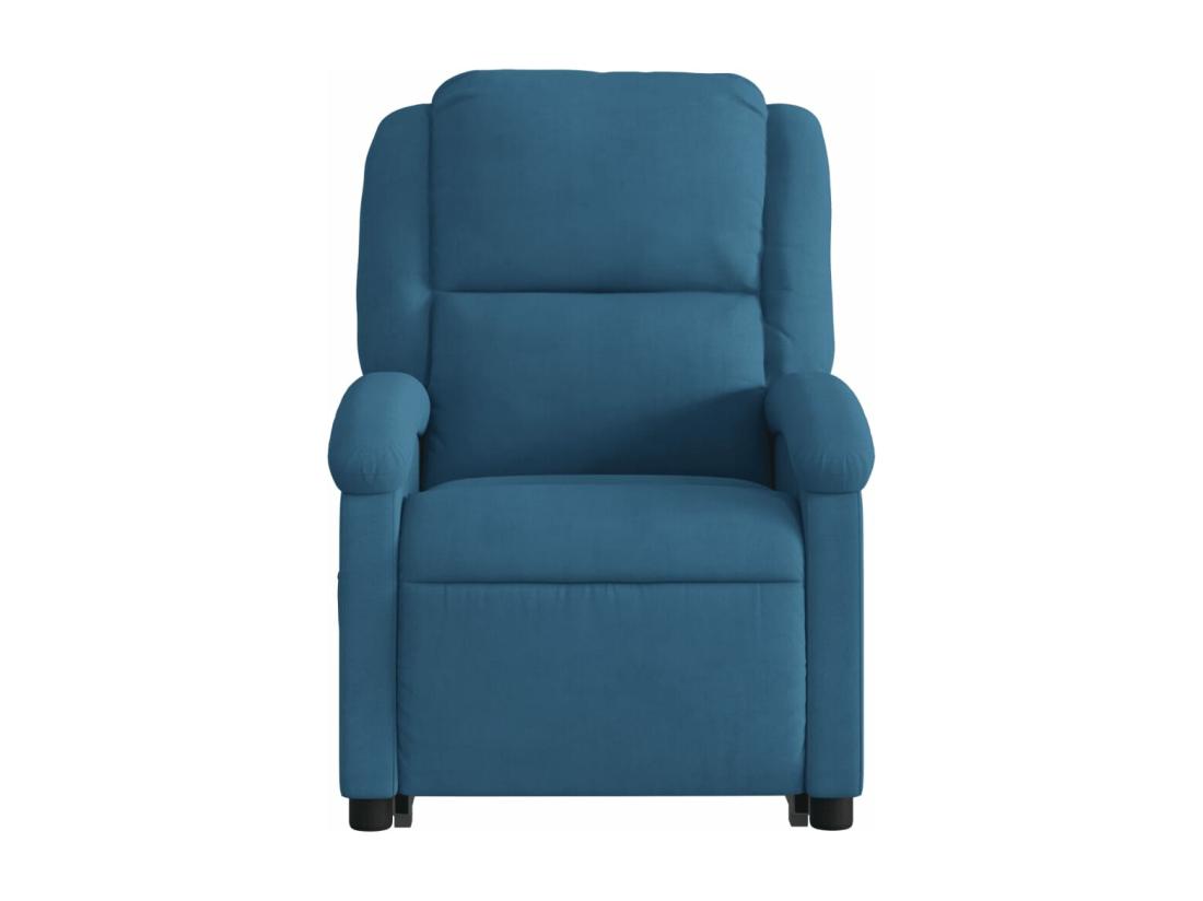 Vente Unique Fauteuil Massant Inclinable Bleu Velours