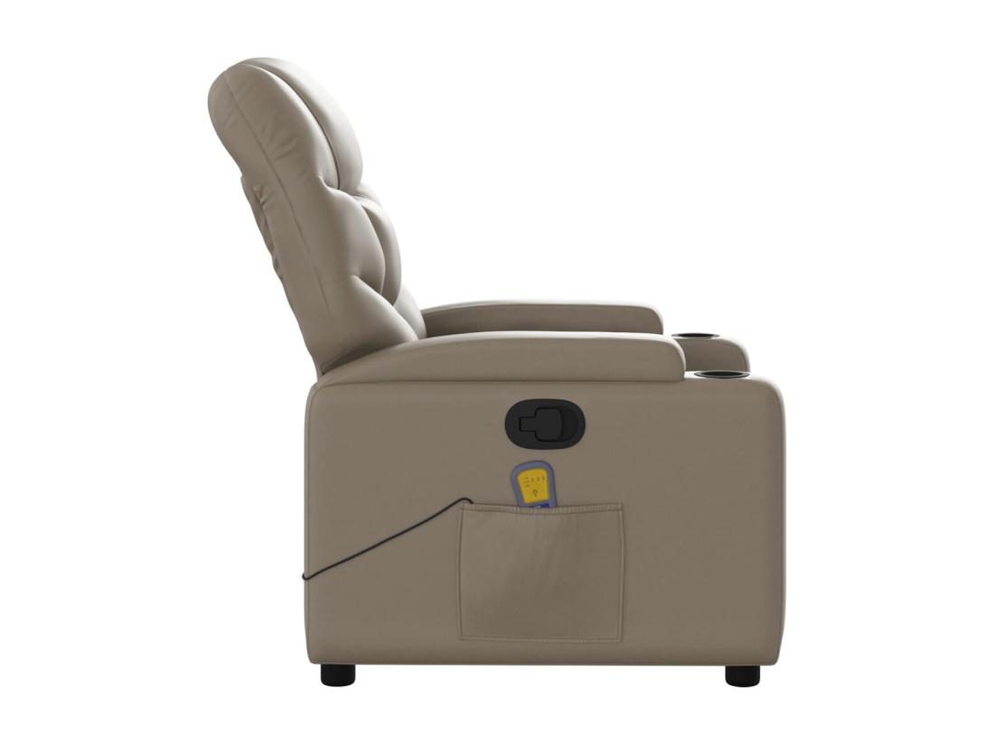 Vente Unique Fauteuil Massant Inclinable Cappuccino Similicuir