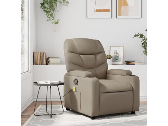 vente unique Fauteuil massant inclinable Cappuccino Similicuir