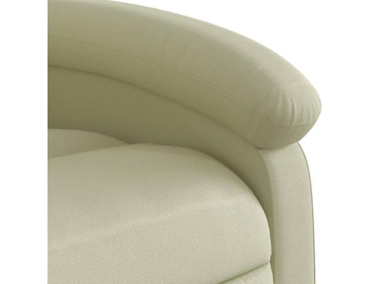 Vente Unique Fauteuil Massant Inclinable Crème Cuir Véritable