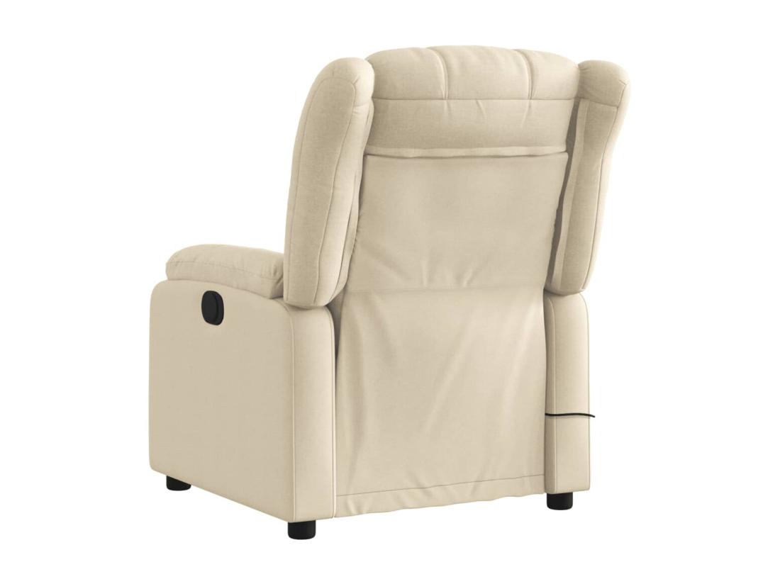 Vente Unique Fauteuil Massant Inclinable Crème Tissu