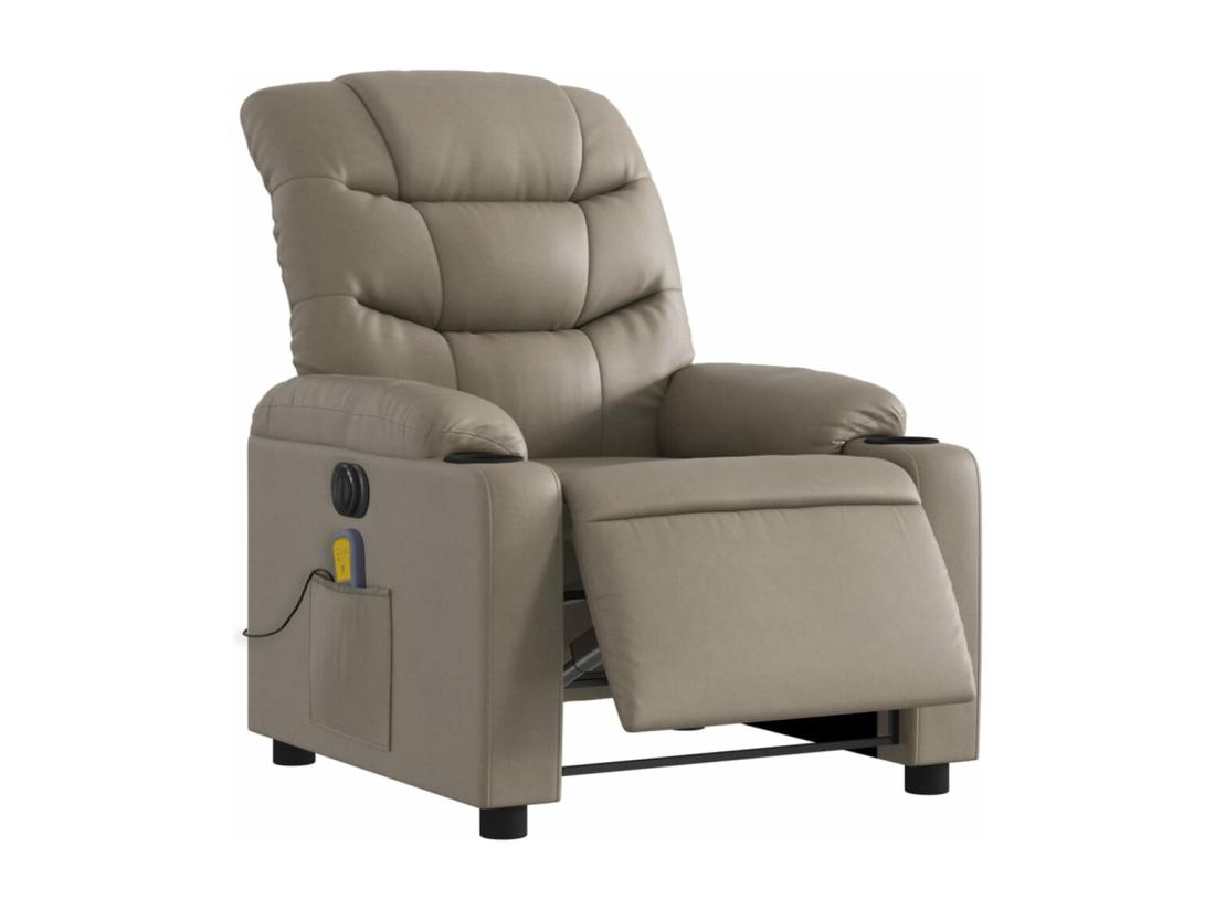 Vente Unique Fauteuil Massant Inclinable électrique Cappuccino Similicuir