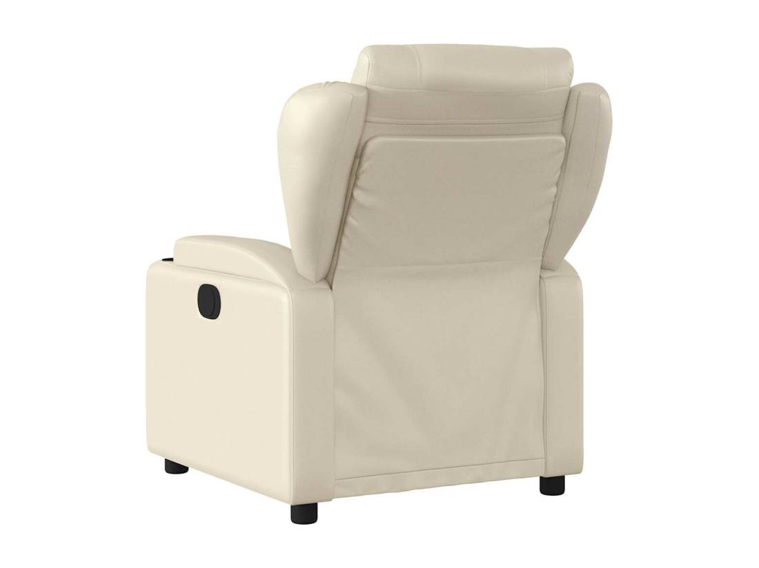 Vente Unique Fauteuil Massant Inclinable électrique Crème Similicuir