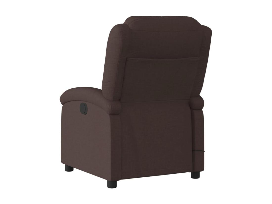 Vente Unique Fauteuil Massant Inclinable électrique Marron Foncé Tissu