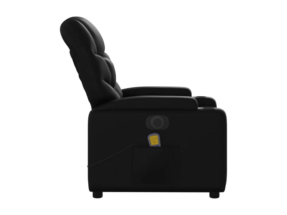 Vente Unique Fauteuil Massant Inclinable électrique Noir Similicuir