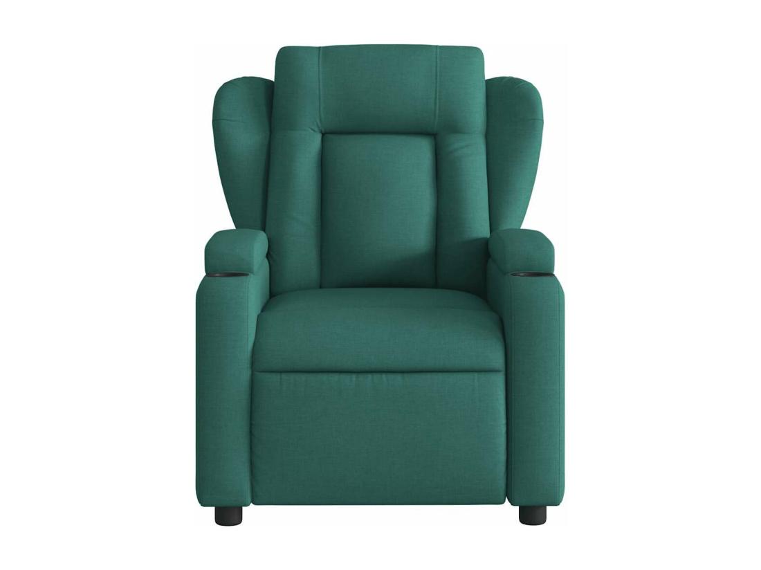 vente unique Fauteuil massant inclinable électrique Vert foncé Tissu