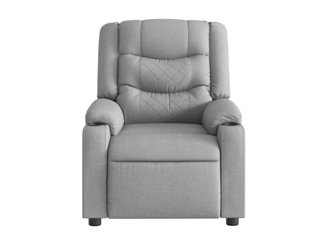 Vente Unique Fauteuil Massant Inclinable Gris Clair Tissu