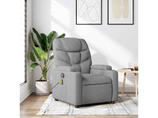 vente unique Fauteuil massant inclinable Gris clair Tissu