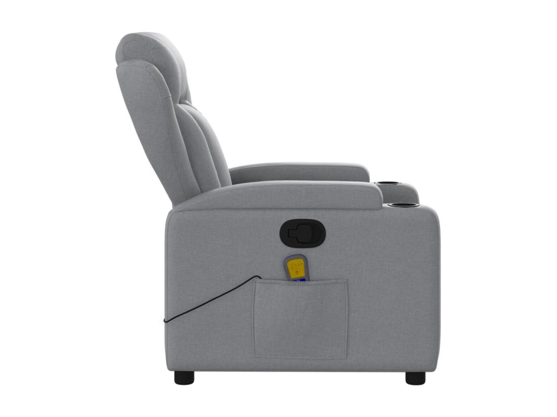 Vente Unique Fauteuil Massant Inclinable Gris Clair Tissu