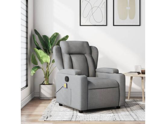 Vente Unique Fauteuil Massant Inclinable Gris Clair Tissu