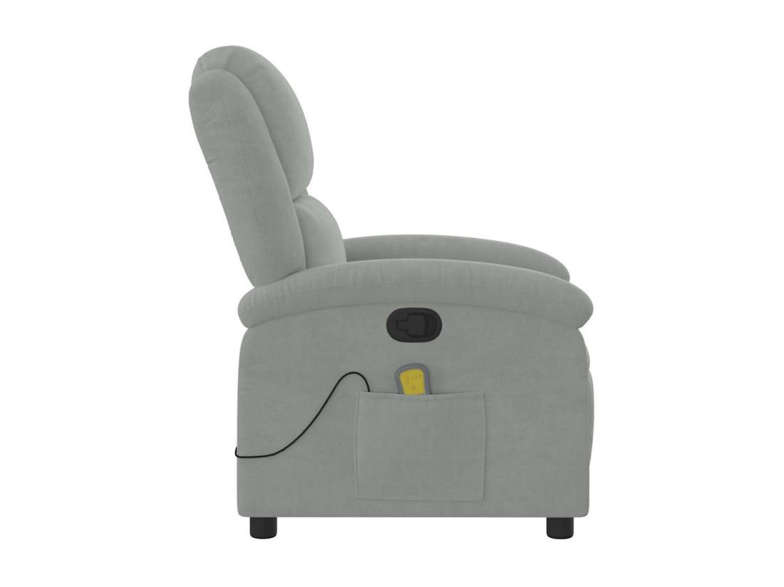 vente unique Fauteuil massant inclinable gris clair velours