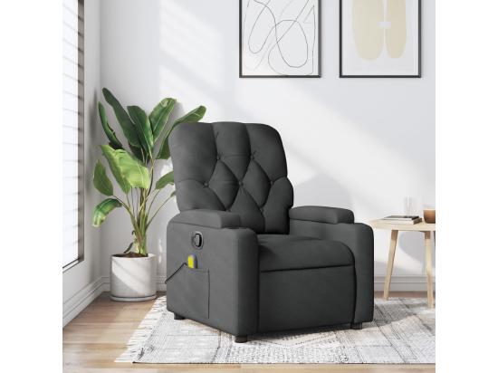 vente unique Fauteuil massant inclinable Gris foncé Tissu