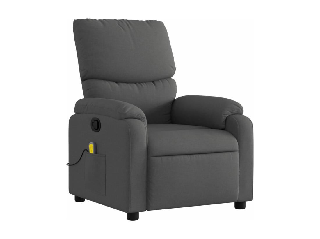 vente unique Fauteuil massant inclinable Gris foncé Tissu