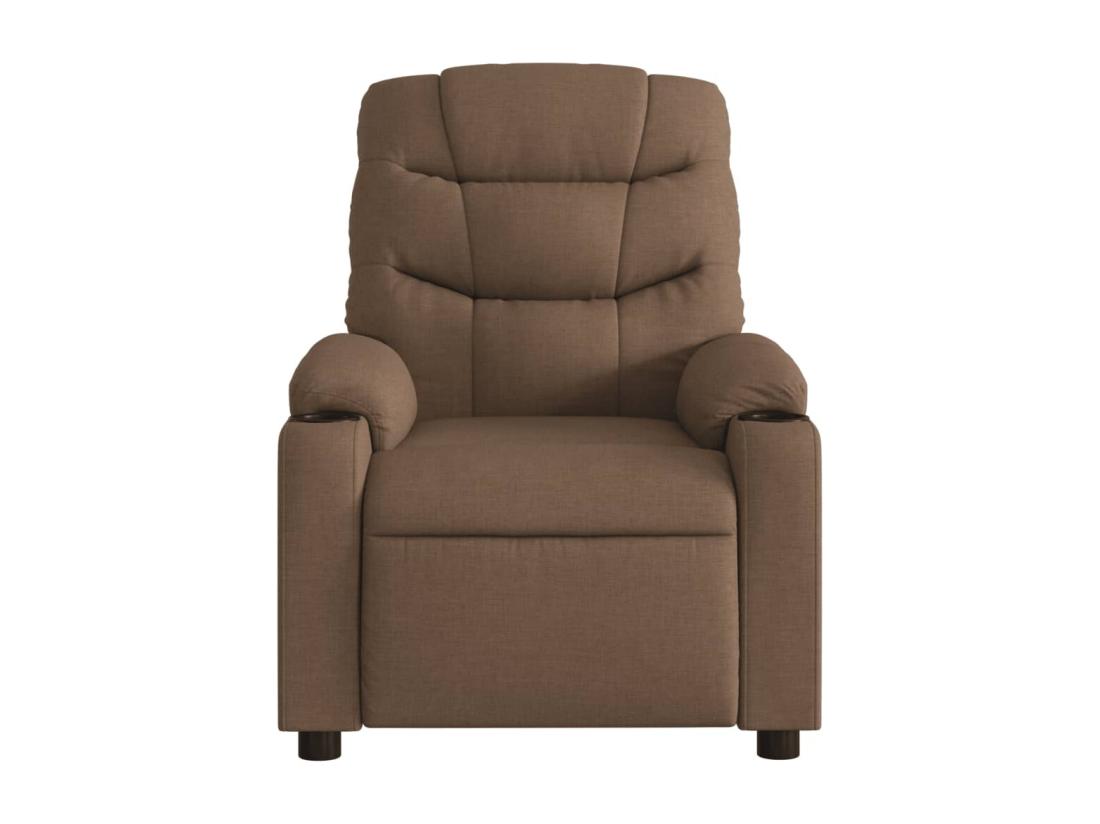 Vente Unique Fauteuil Massant Inclinable Marron Tissu