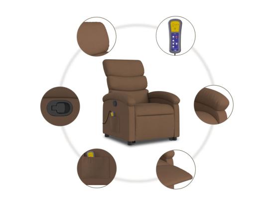 Vente Unique Fauteuil Massant Inclinable Marron Tissu