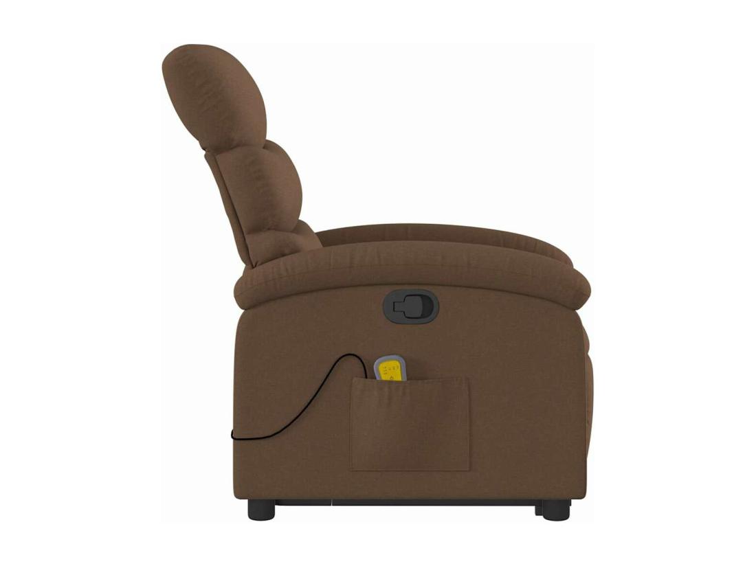 Vente Unique Fauteuil Massant Inclinable Marron Tissu