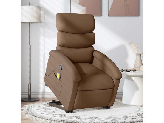 Vente Unique Fauteuil Massant Inclinable Marron Tissu