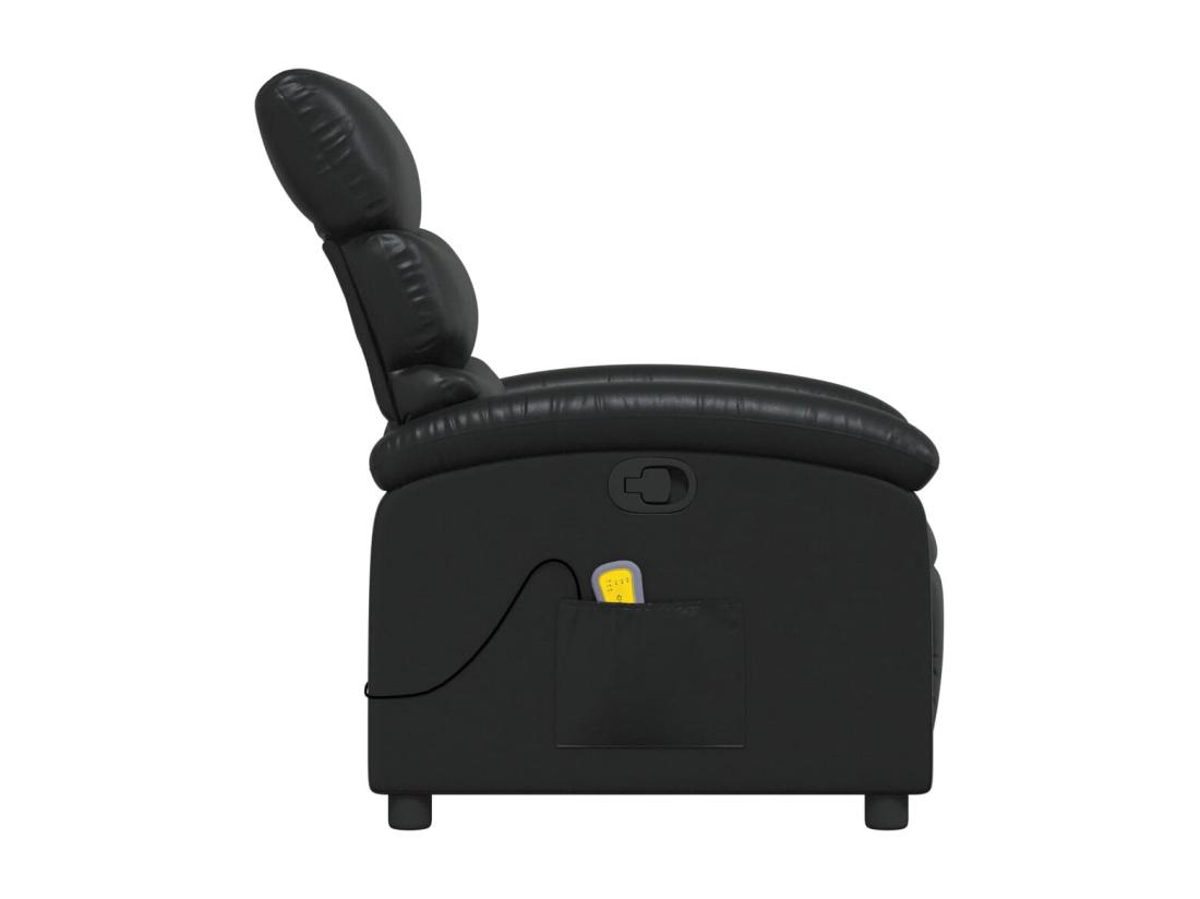 Vente Unique Fauteuil Massant Inclinable Noir Similicuir