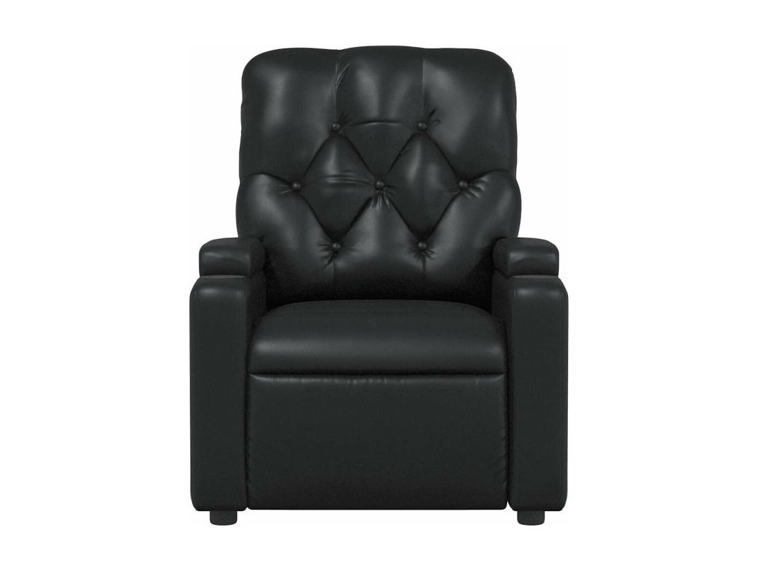 Vente Unique Fauteuil Massant Inclinable Noir Similicuir