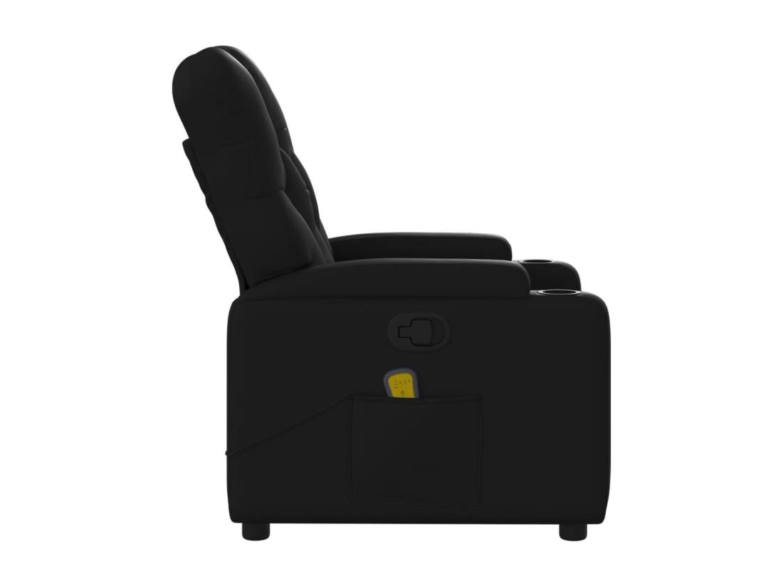 Vente Unique Fauteuil Massant Inclinable Noir Similicuir