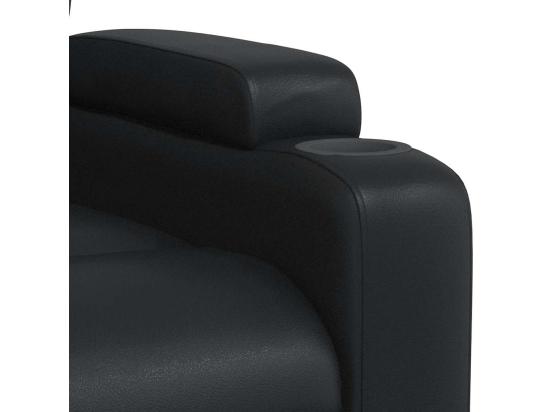 Vente Unique Fauteuil Massant Inclinable Noir Similicuir