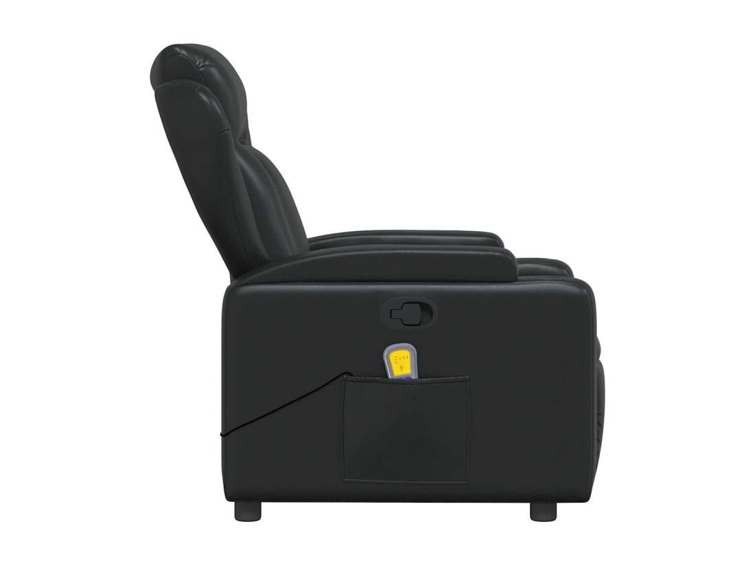 vente unique Fauteuil massant inclinable Noir Similicuir