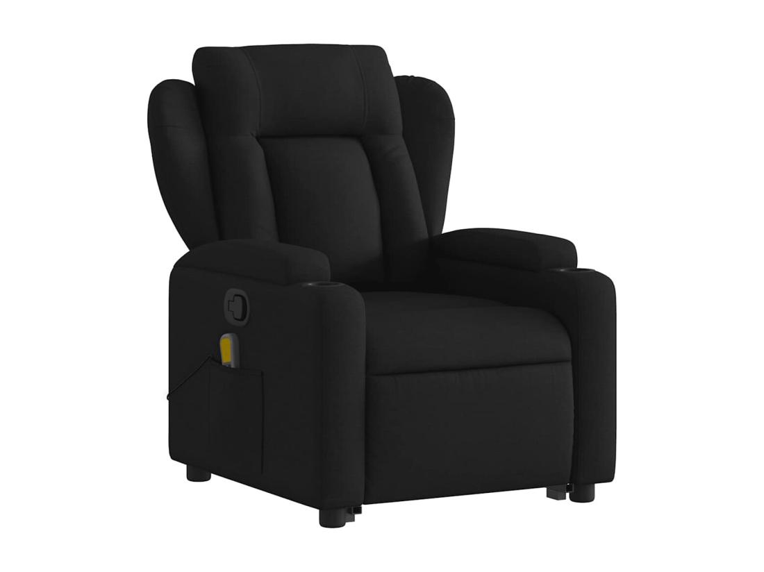 Vente Unique Fauteuil Massant Inclinable Noir Tissu