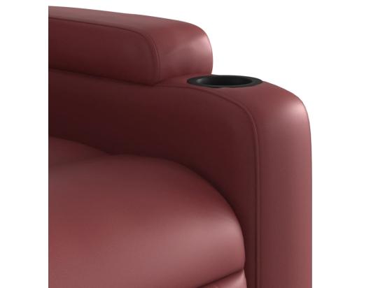 Vente Unique Fauteuil Massant Inclinable Rouge Bordeaux Similicuir