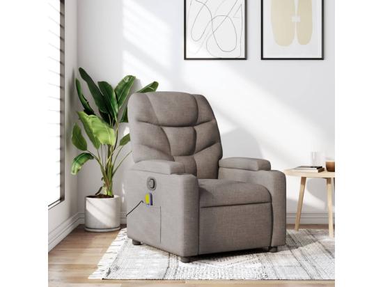 Vente Unique Fauteuil Massant Inclinable Taupe Tissu