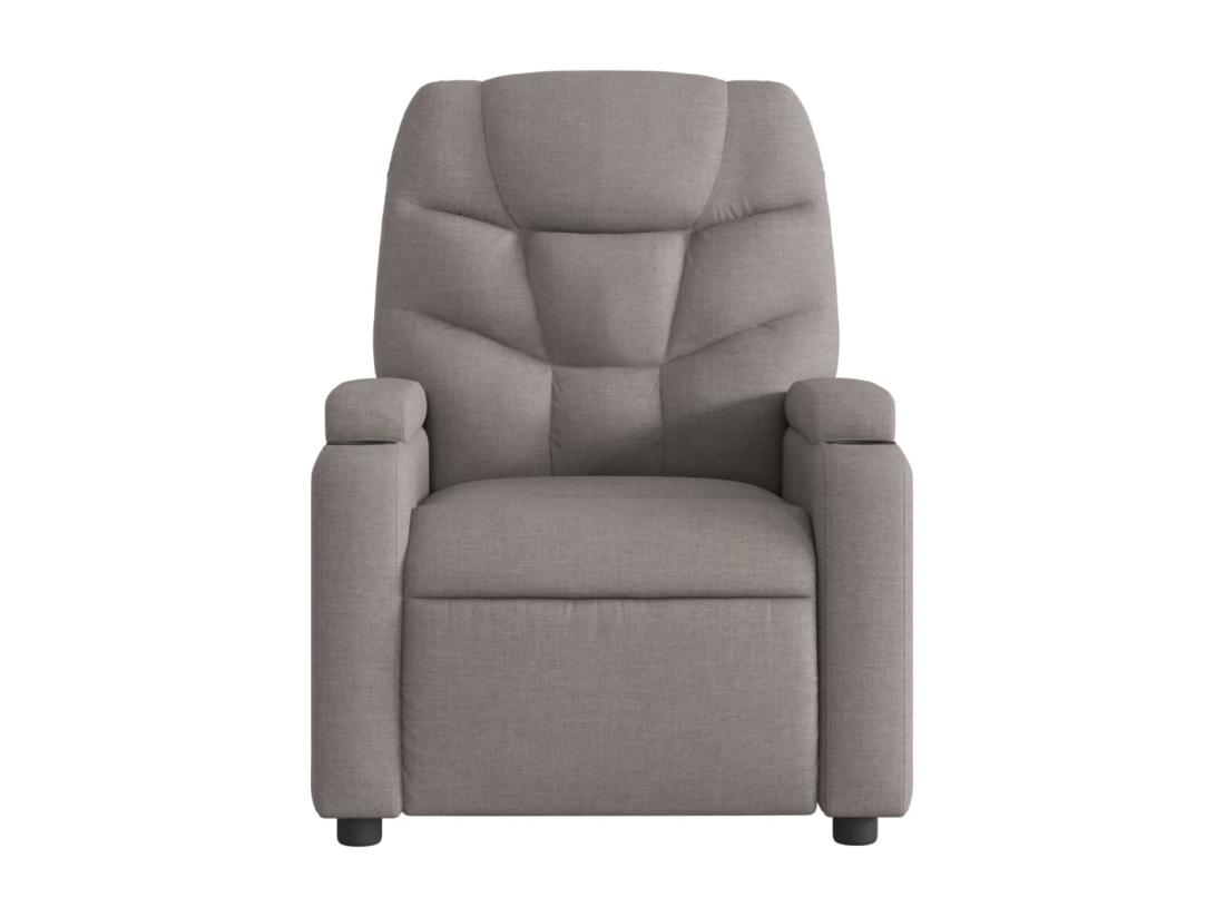 Vente Unique Fauteuil Massant Inclinable Taupe Tissu
