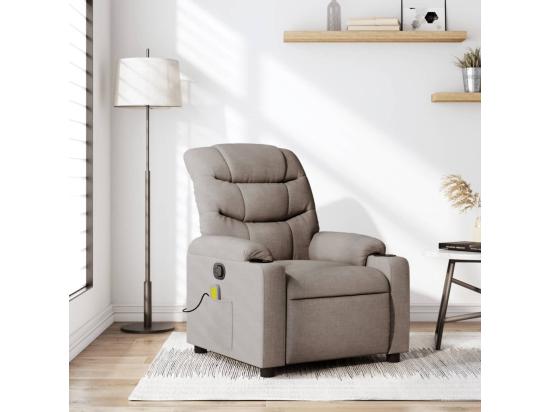 Vente Unique Fauteuil Massant Inclinable Taupe Tissu
