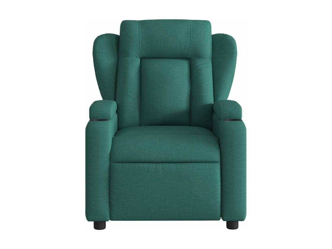Vente Unique Fauteuil Massant Inclinable Vert Foncé Tissu